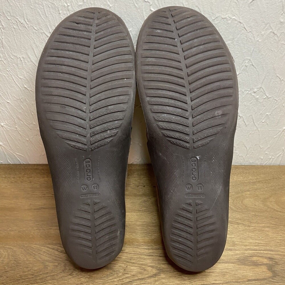 Crocs Womens Size 11 Suede Nubuck Wrapped Loafer Bow Croslite Lightweight - Picture 9 of 15